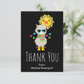 Cool Llama en Smiling Kawaii Sun Bedankkaart (Staand voorkant)