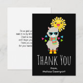 Cool Llama en Smiling Kawaii Sun Bedankkaart (Voorkant / Achterkant)