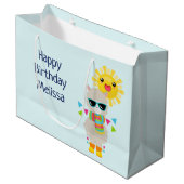Cool Llama en Smiling Kawaii Sun Birthday Groot Cadeauzakje (Voorkant Gekanteld)