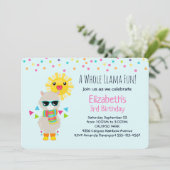 Cool Llama en Smiling Kawaii Sun Birthday Kaart (Staand voorkant)