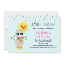 Cool Llama en Smiling Kawaii Sun Birthday