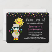 Cool Llama en Smiling Kawaii Sun Birthday Kaart (Voorkant)