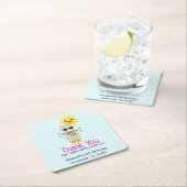 Cool Llama en Smiling Kawaii Sun Birthday Kartonnen Onderzetters (Insitu)