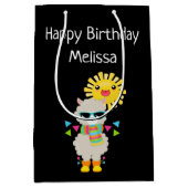 Cool Llama en Smiling Kawaii Sun Birthday Medium Cadeauzakje (Voorkant)