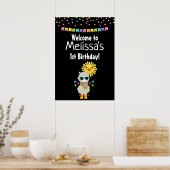 Cool Llama en Smiling Kawaii Sun Birthday Poster (Keuken)