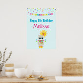 Cool Llama en Smiling Kawaii Sun Birthday Poster (Keuken)