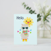 Cool Llama en Smiling Kawaii Sun Briefkaart (Staand voorkant)