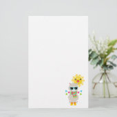 Cool Llama en Smiling Kawaii Sun Briefpapier (Staand voorkant)