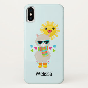 Cool Llama en Smiling Kawaii Sun Case-Mate iPhone Case