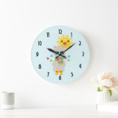 Cool Llama en Smiling Kawaii Sun Grote Klok (Huis)