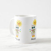 Cool Llama en Smiling Kawaii Sun Koffiemok (Voorkant links)