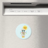 Cool Llama en Smiling Kawaii Sun Magneet (Insitu (Vaatwasser))