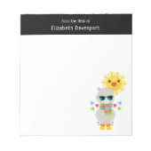 Cool Llama en Smiling Kawaii Sun Notitieblok (Voorkant)