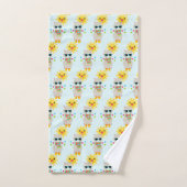Cool Llama en Smiling Kawaii Sun Pattern Bad Handdoek (Handdoek)