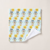Cool Llama en Smiling Kawaii Sun Pattern Bad Handdoek (Wasdoekje)