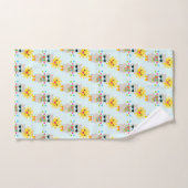Cool Llama en Smiling Kawaii Sun Pattern Bad Handdoek (Handdoek)