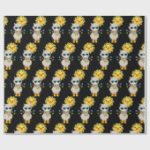 Cool Llama en Smiling Kawaii Sun Pattern Cadeaupapier (Vlak)