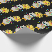 Cool Llama en Smiling Kawaii Sun Pattern Cadeaupapier (Hoek)