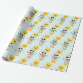 Cool Llama en Smiling Kawaii Sun Pattern Cadeaupapier (Uitgerold)