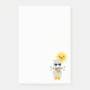 Cool Llama en Smiling Kawaii Sun Post-it® Notes