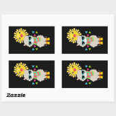 Cool Llama en Smiling Kawaii Sun Rechthoekige Sticker (Vel)