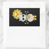 Cool Llama en Smiling Kawaii Sun Rechthoekige Sticker (Tas)