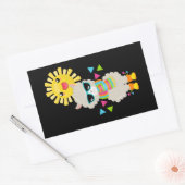Cool Llama en Smiling Kawaii Sun Rechthoekige Sticker (Envelop)