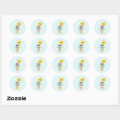 Cool Llama en Smiling Kawaii Sun Ronde Sticker (Vel)