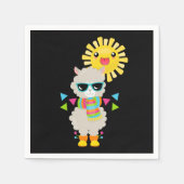 Cool Llama en Smiling Kawaii Sun Servet (Voorkant)