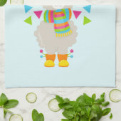 Cool Llama en Smiling Kawaii Sun Theedoek (Gevouwen)