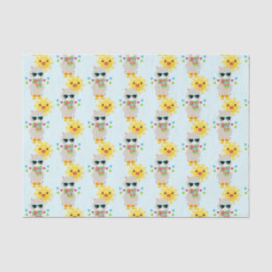 Cool Llama en Smiling Kawaii Sun Tissuepapier