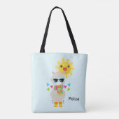 Cool Llama en Smiling Kawaii Sun Tote Bag (Achterkant)