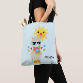 Cool Llama en Smiling Kawaii Sun Tote Bag (Dichtbij)