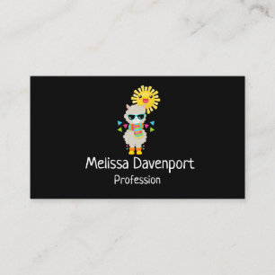 Cool Llama en Smiling Kawaii Sun Visitekaartje