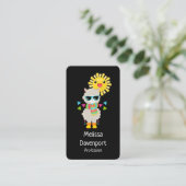 Cool Llama en Smiling Kawaii Sun Visitekaartje (Staand voorkant)