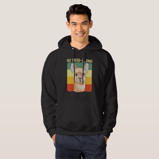 Cool Llama For Men Women No Prob Llama Alpaca Farm Hoodie (Voorkant volledig)