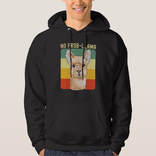 Cool Llama For Men Women No Prob Llama Alpaca Farm Hoodie (Voorkant)