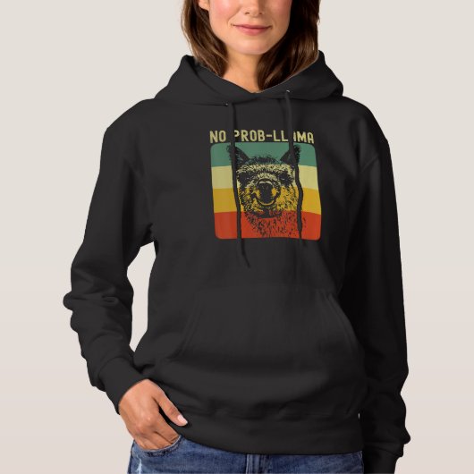 Cool Llama For Men Women No Prob Llama Alpaca Farm Hoodie (Voorkant)