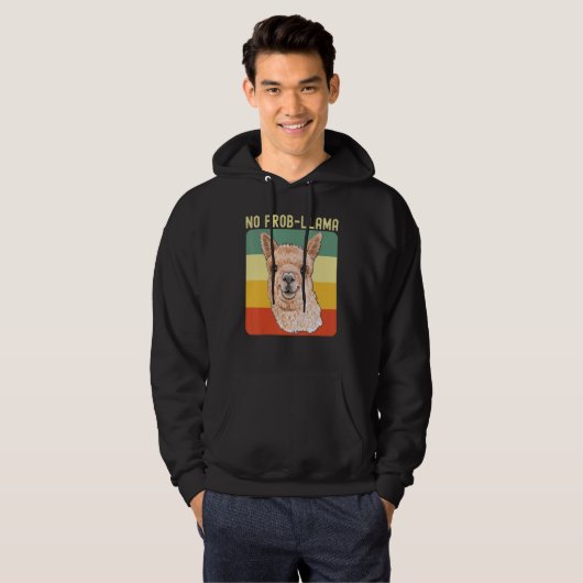 Cool Llama For Men Women No Prob Llama Alpaca Farm Hoodie (Voorkant volledig)