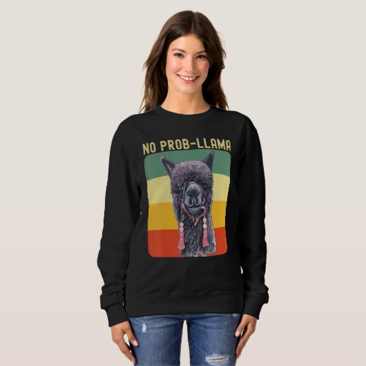 Cool Llama For Men Women No Prob Llama Alpaca Farm Trui (Voorkant volledig)