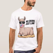 Cool Llama Geen Drama Houding T-shirt (Voorkant)