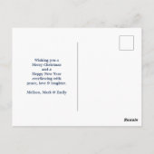 Cool Llama in Santa Hat met Snowflakes kerst Briefkaart (Achterkant)