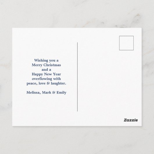 Cool Llama in Santa Hat met Snowflakes kerst Briefkaart (Achterkant)