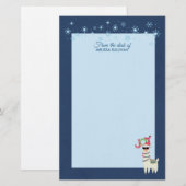 Cool Llama in Santa Hat met Snowflakes kerst Briefpapier (Voorkant / Achterkant)