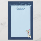 Cool Llama in Santa Hat met Snowflakes kerst Briefpapier (Voorkant)