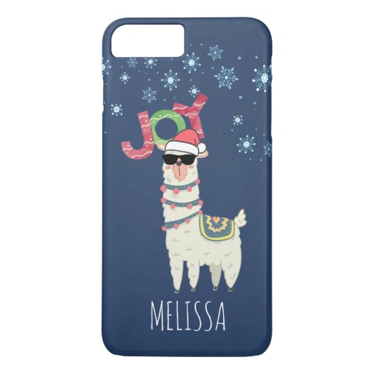 Cool Llama in Santa Hat met Snowflakes kerst Case-Mate iPhone Case (Achterkant)