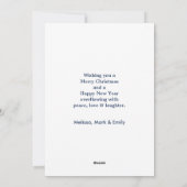 Cool Llama in Santa Hat met Snowflakes kerst Feestdagenkaart (Achterkant)