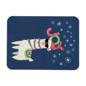 Cool Llama in Santa Hat met Snowflakes kerst Magneet (Horizontaal)