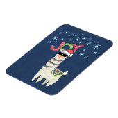 Cool Llama in Santa Hat met Snowflakes kerst Magneet (Linkerzijde)