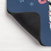 Cool Llama in Santa Hat met Snowflakes kerst Muismat (Hoek)